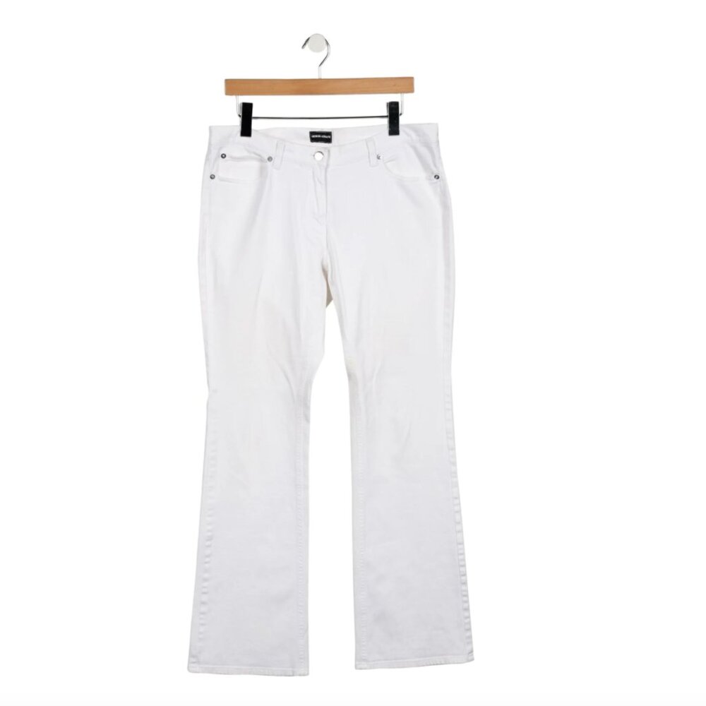 GIORGIO ARMANI PURE WHITE FLAIR JEANS LARGE
